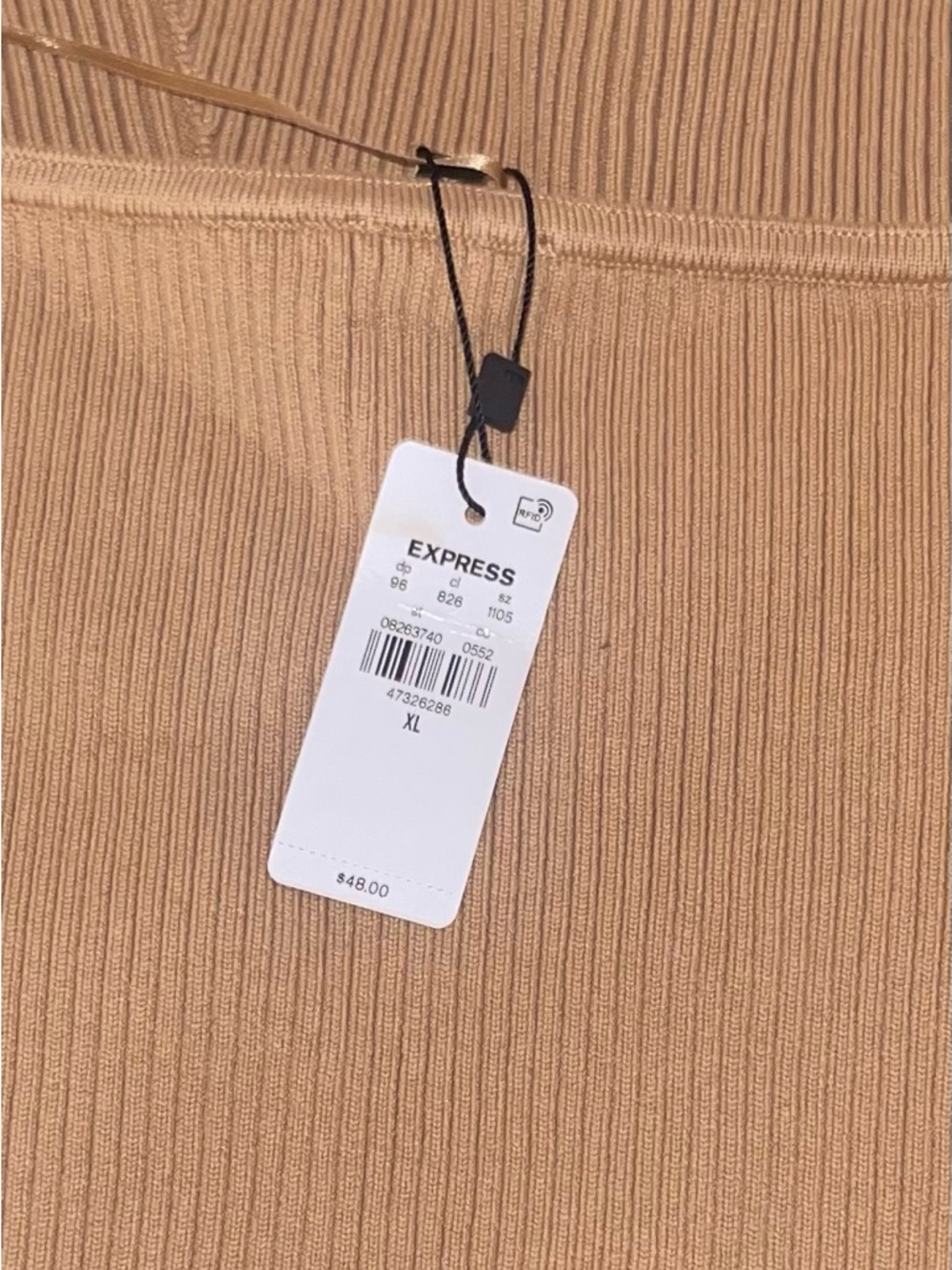 Express Red and tan Ribbed Knit Tube Top with Tags - Picture 11 of 16